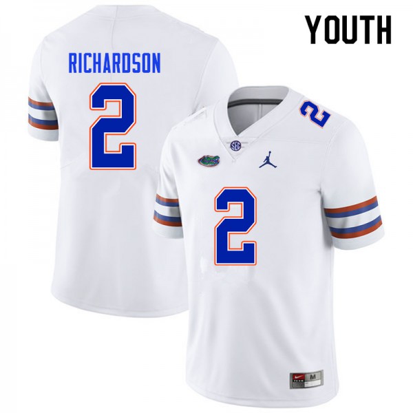 Youth #2 Anthony Richardson Florida Gators College Football Jersey White